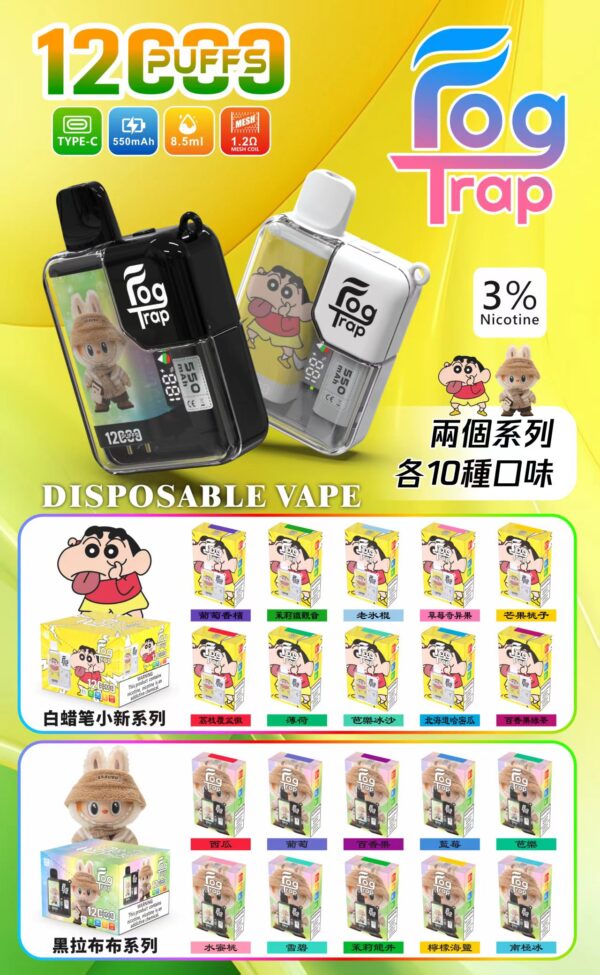 圖片_20251211181704_401_9 🔋Fog Trap 蠟筆小新x拉布布聯名款 拋棄式電子煙 12000口🔋